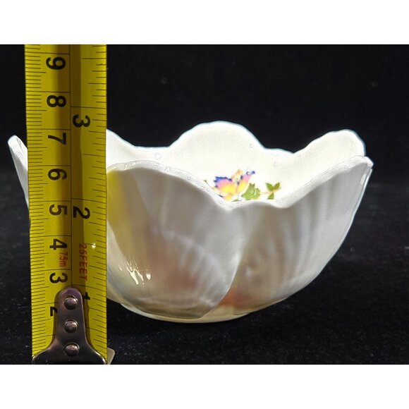 Aynsley Cottage Garden Bone China Bowl Floral Scalloped Butterfly Design - Picture 7 of 7